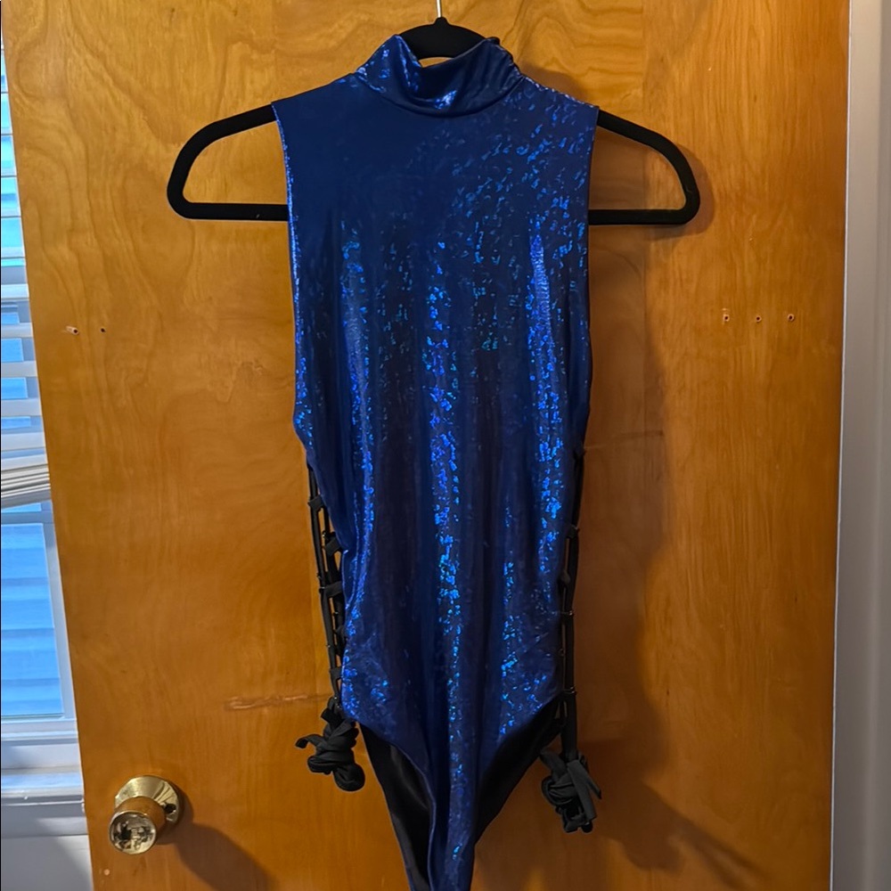 Blue Sequin Bodysuit